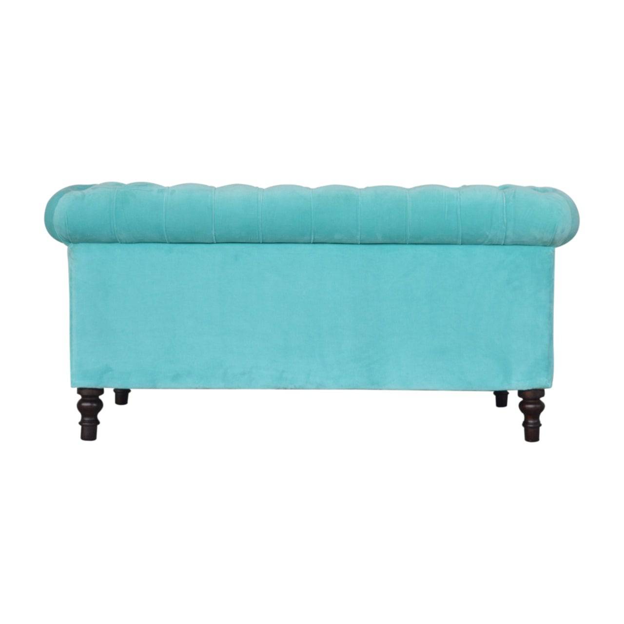 Aqua Velvet Chesterfield Sofa by Artisan Furniture - Price Crash Furniture