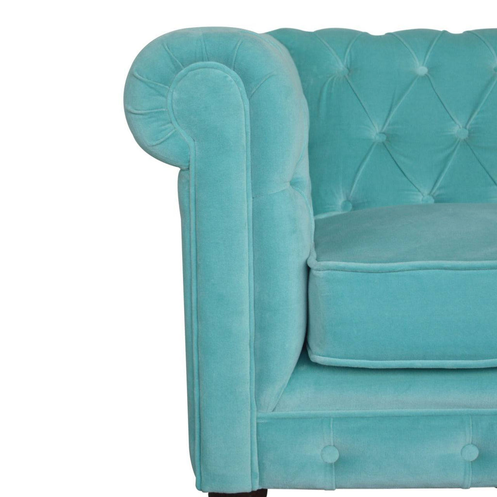 Aqua Velvet Chesterfield Sofa by Artisan Furniture - Price Crash Furniture