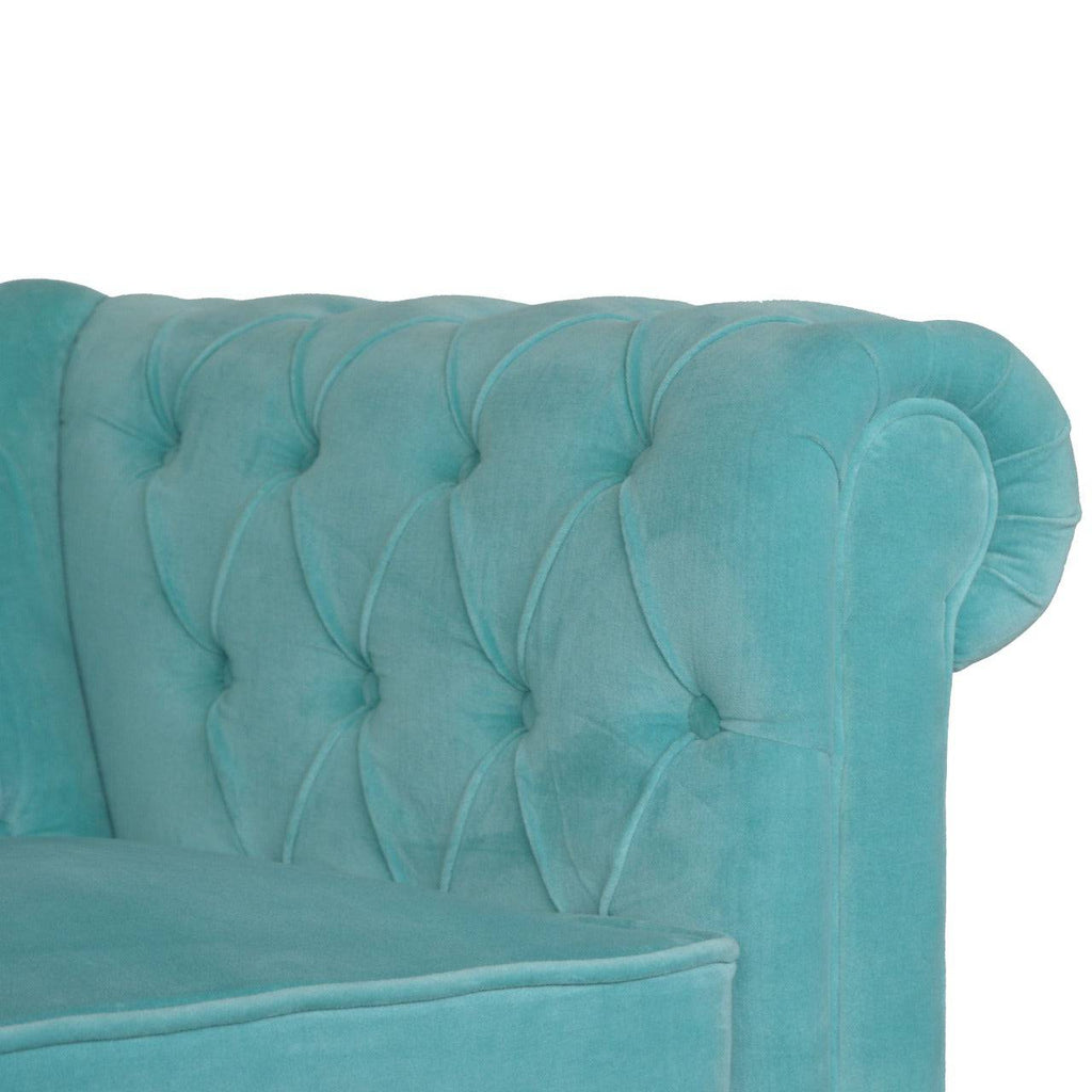 Aqua Velvet Chesterfield Sofa by Artisan Furniture - Price Crash Furniture