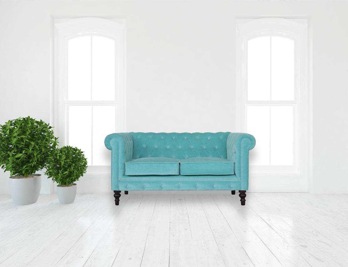 Aqua Velvet Chesterfield Sofa by Artisan Furniture - Price Crash Furniture