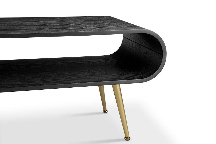 Auckland Coffee Table Black & Brass by Jual - Price Crash Furniture