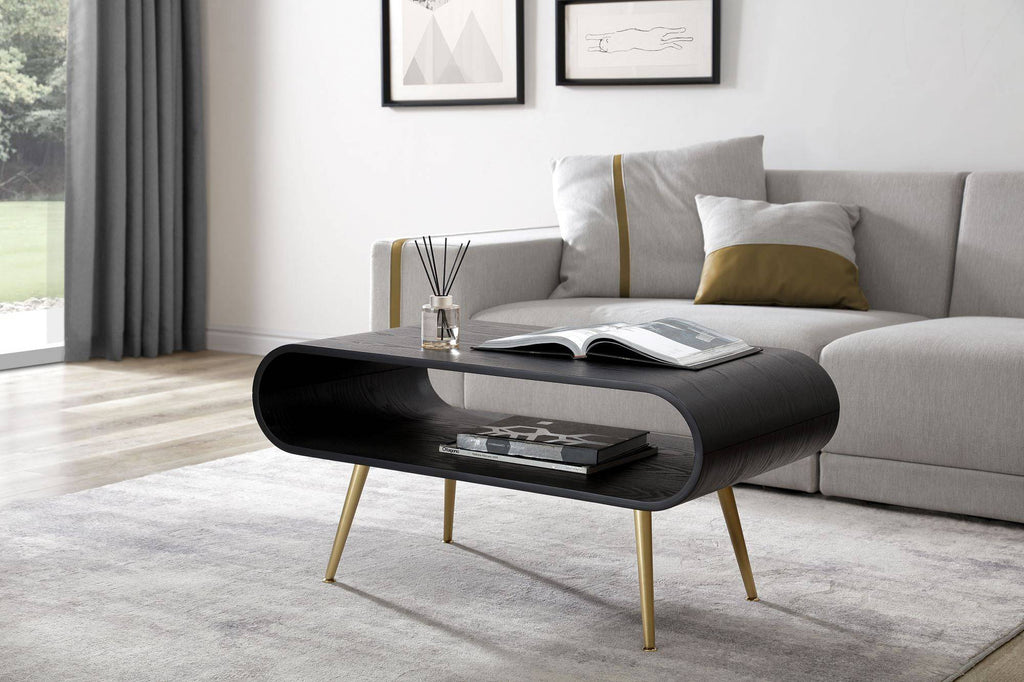 Auckland Coffee Table Black & Brass by Jual - Price Crash Furniture