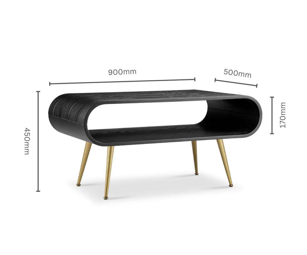Auckland Coffee Table Black & Brass by Jual - Price Crash Furniture