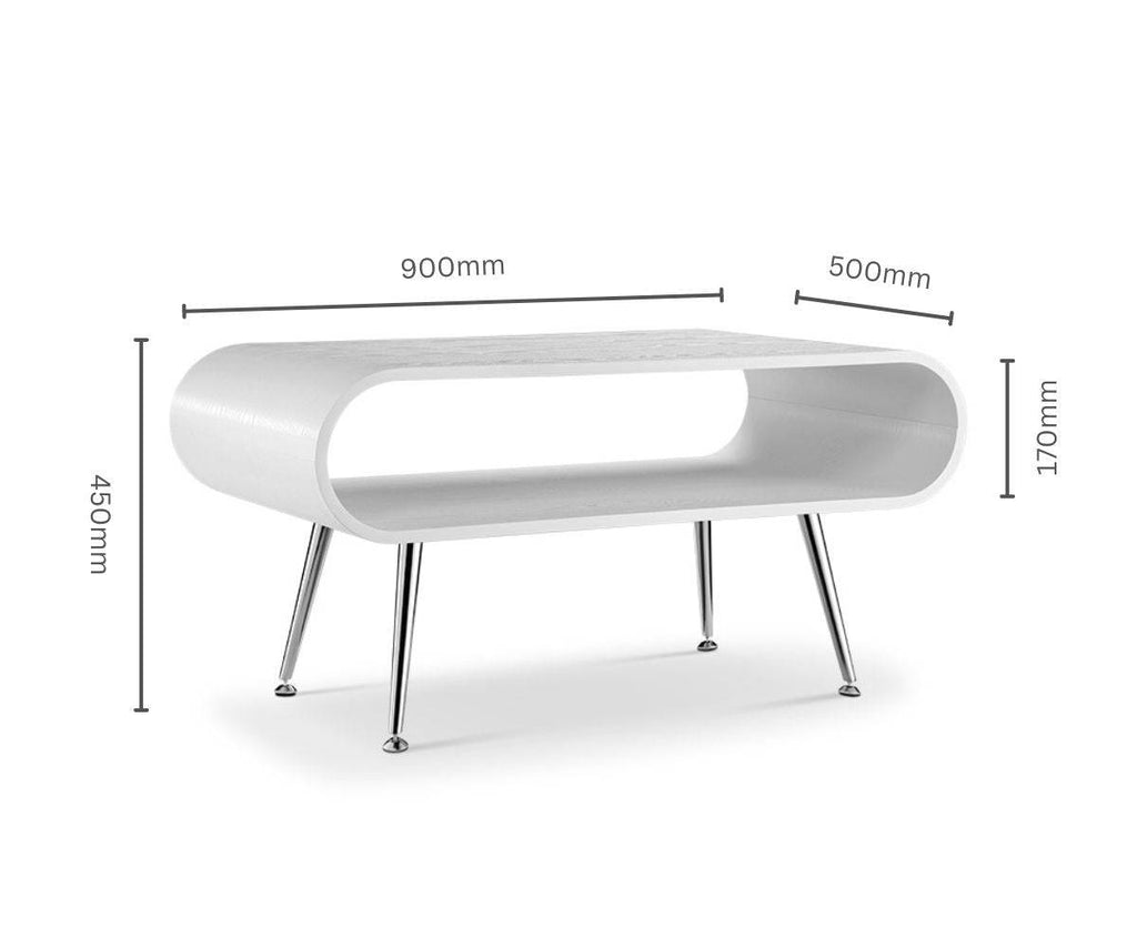Auckland Coffee Table White & Chrome by Jual - Price Crash Furniture