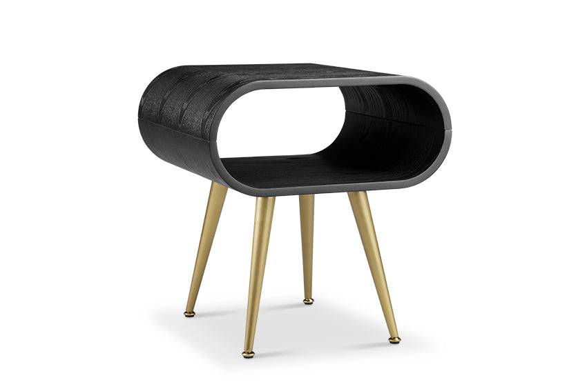 Auckland Lamp Table Black & Brass by Jual - Price Crash Furniture