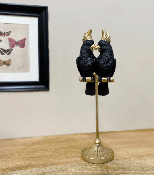 Black And Gold Cockatoo Pair - Price Crash Furniture