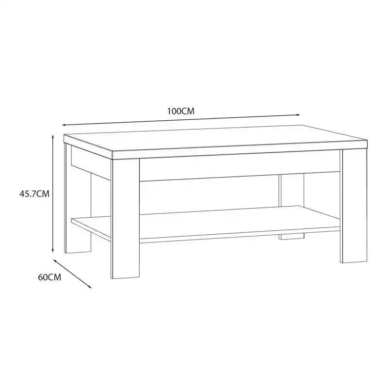 Bohol Coffee Table with Shelf In Riviera Oak/Grey Oak - Price Crash Furniture