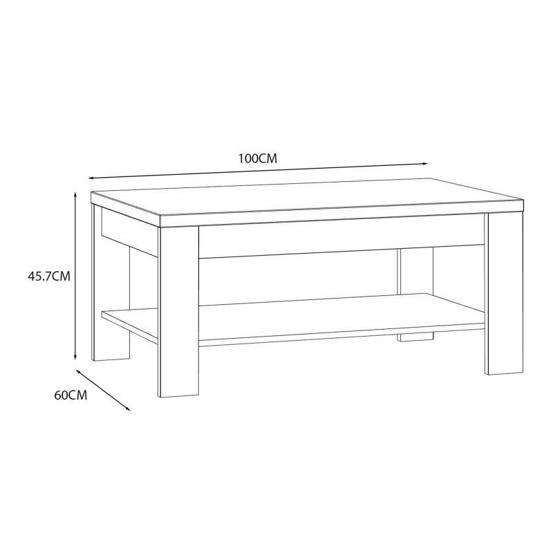 Bohol Coffee Table with Shelf In Riviera Oak/Grey Oak - Price Crash Furniture