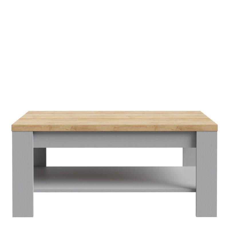 Bohol Coffee Table with Shelf In Riviera Oak/Grey Oak - Price Crash Furniture