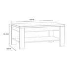 Bohol Coffee Table with Shelf In Riviera Oak & White - Price Crash Furniture