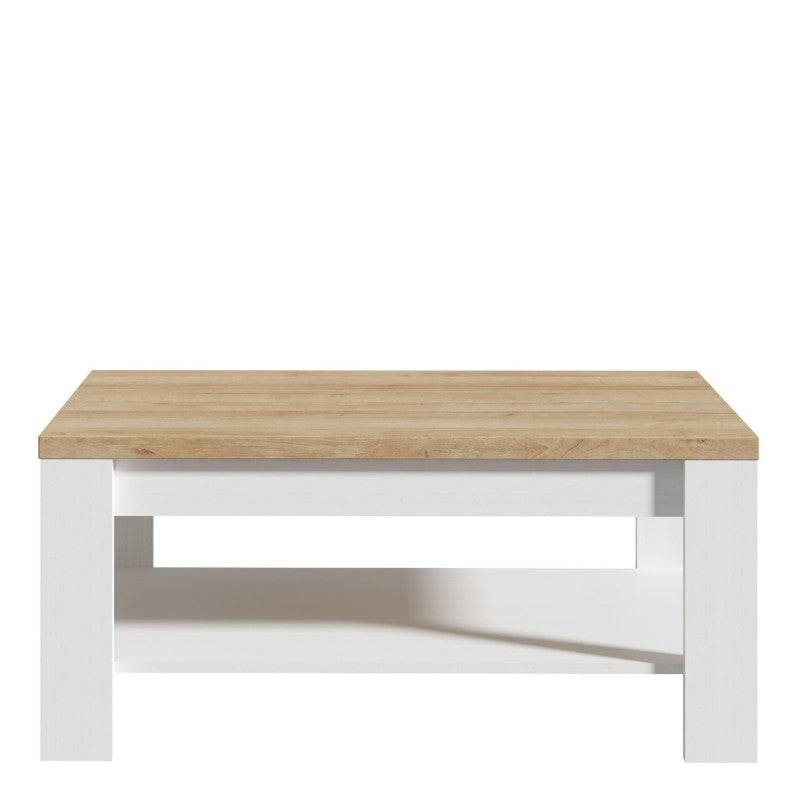 Bohol Coffee Table with Shelf In Riviera Oak & White - Price Crash Furniture