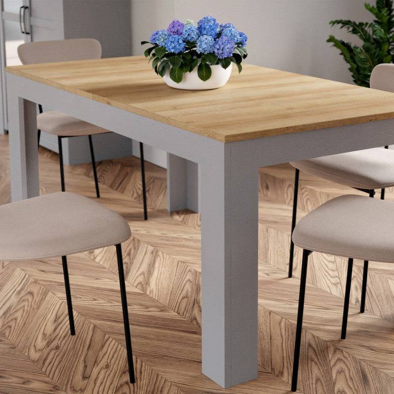 Bohol Extending Dining Table In Riviera Oak & Grey Oak - Price Crash Furniture