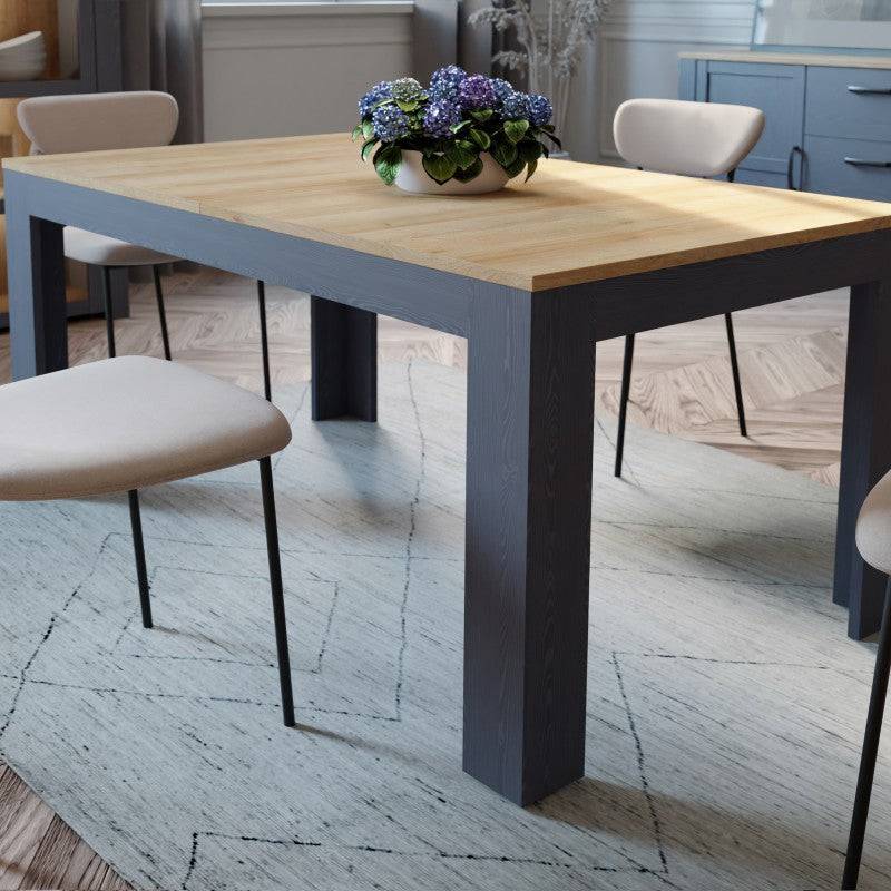 Bohol Extending Dining Table In Riviera Oak & Navy - Price Crash Furniture