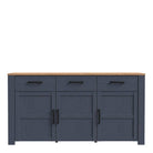 Bohol 3 Door 3 Drawer Sideboard In Riviera Oak/Navy - Price Crash Furniture