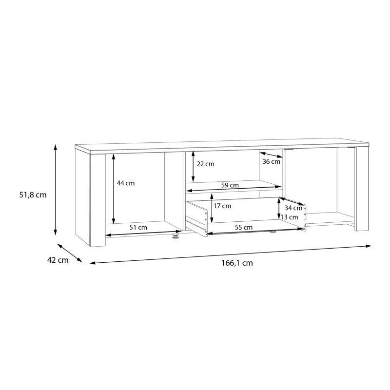 Bohol TV Stand In Riviera Oak & Grey Oak - Price Crash Furniture