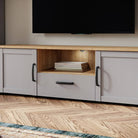 Bohol TV Stand In Riviera Oak & Grey Oak - Price Crash Furniture