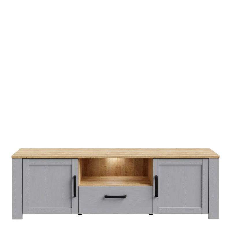 Bohol TV Stand In Riviera Oak & Grey Oak - Price Crash Furniture