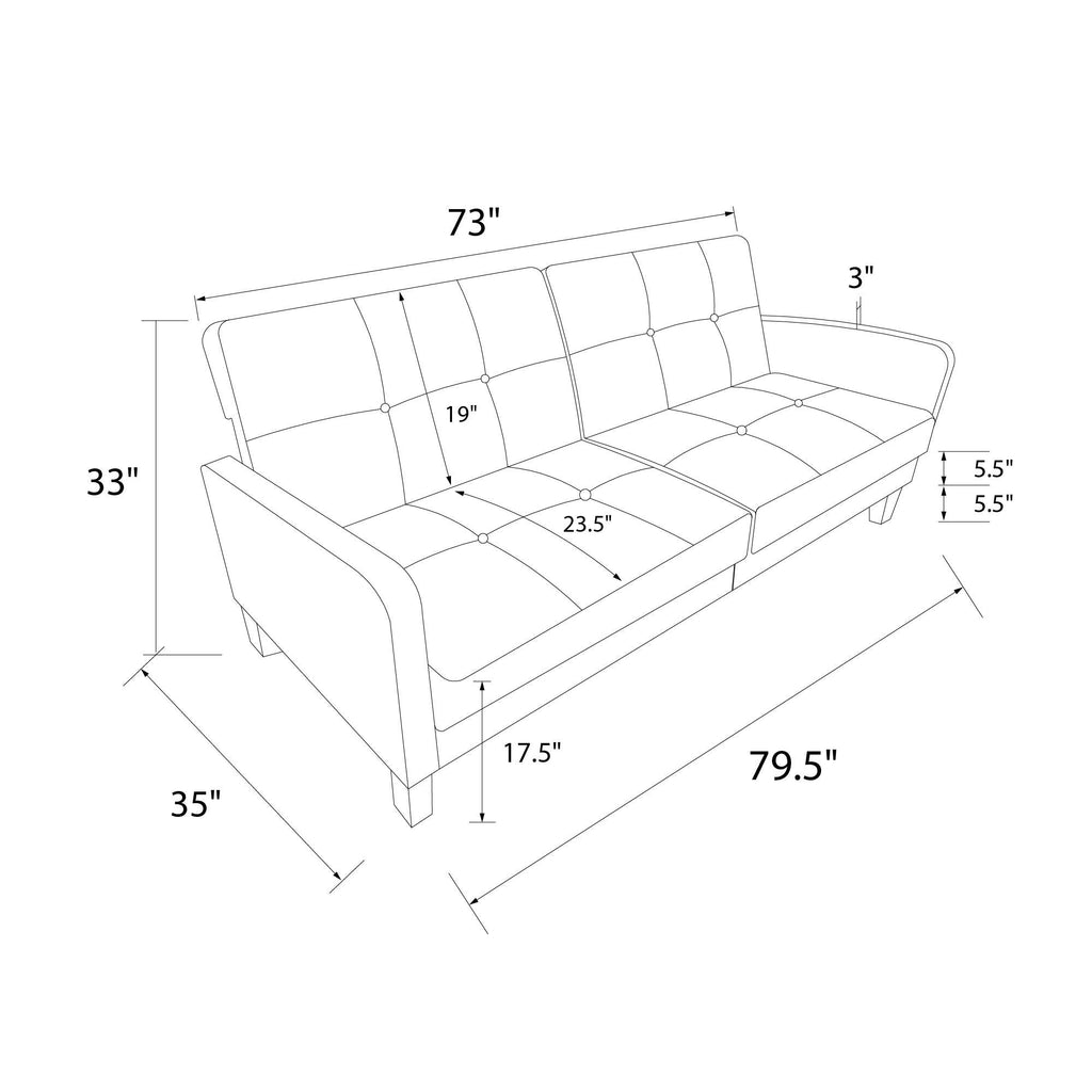 Boston Sofa Bed in Grey Linen by Dorel - Price Crash Furniture
