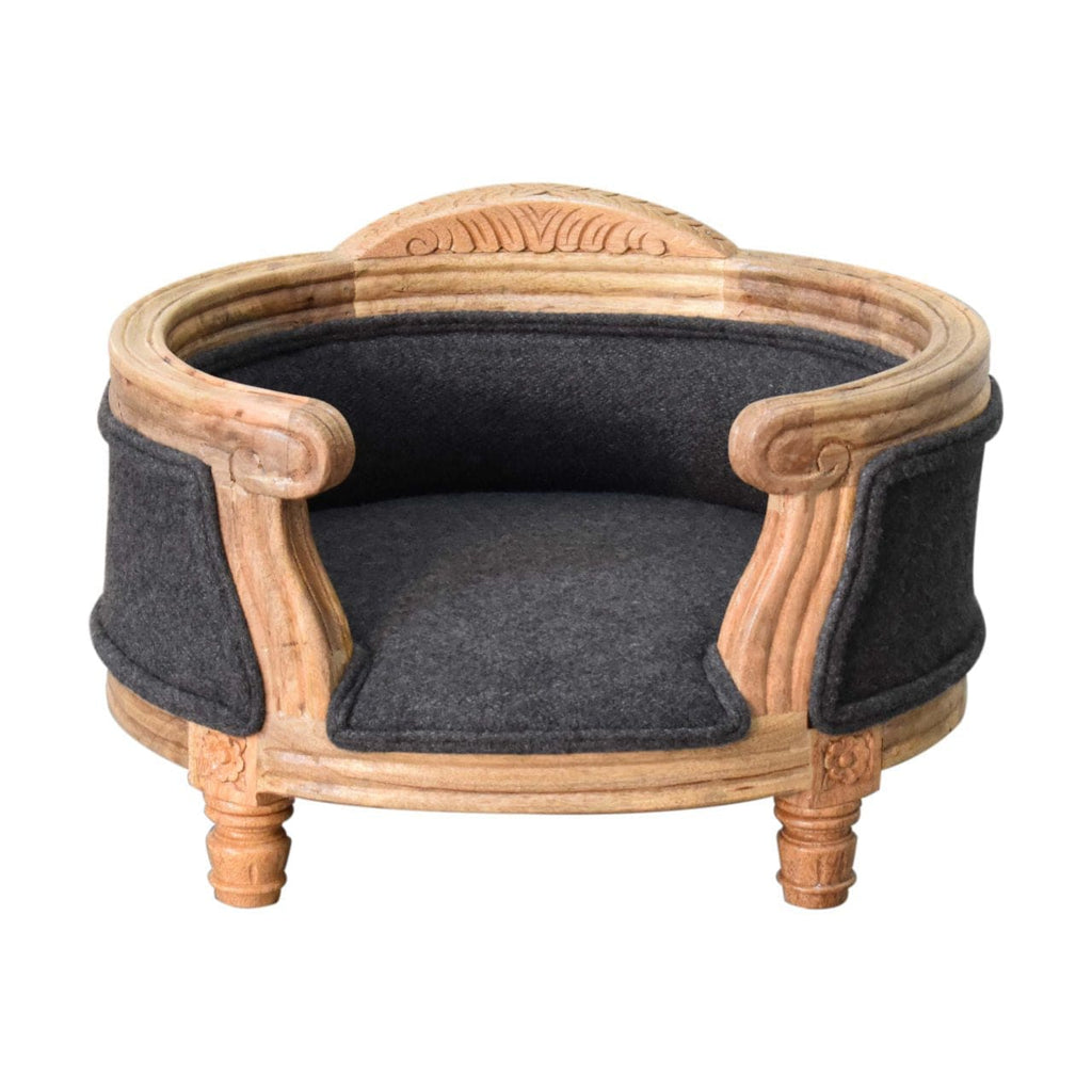 Carved Battleship Tweed Pet Bed by Artisan Furniture - Price Crash Furniture