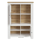 Celesto 2 Door 4 Shelves Cabinet In White and Oak - Price Crash Furniture