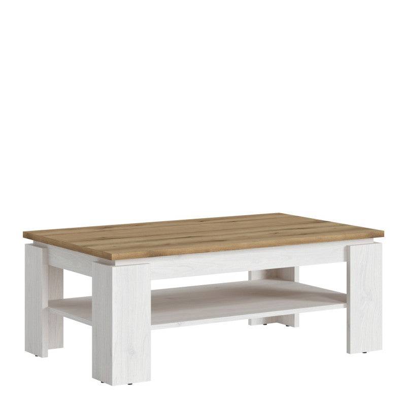 Celesto Coffee Table In White and Oak - Price Crash Furniture