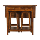 Chestnut Breakfast Table With 2 Stools by Artisan Furniture - Price Crash Furniture