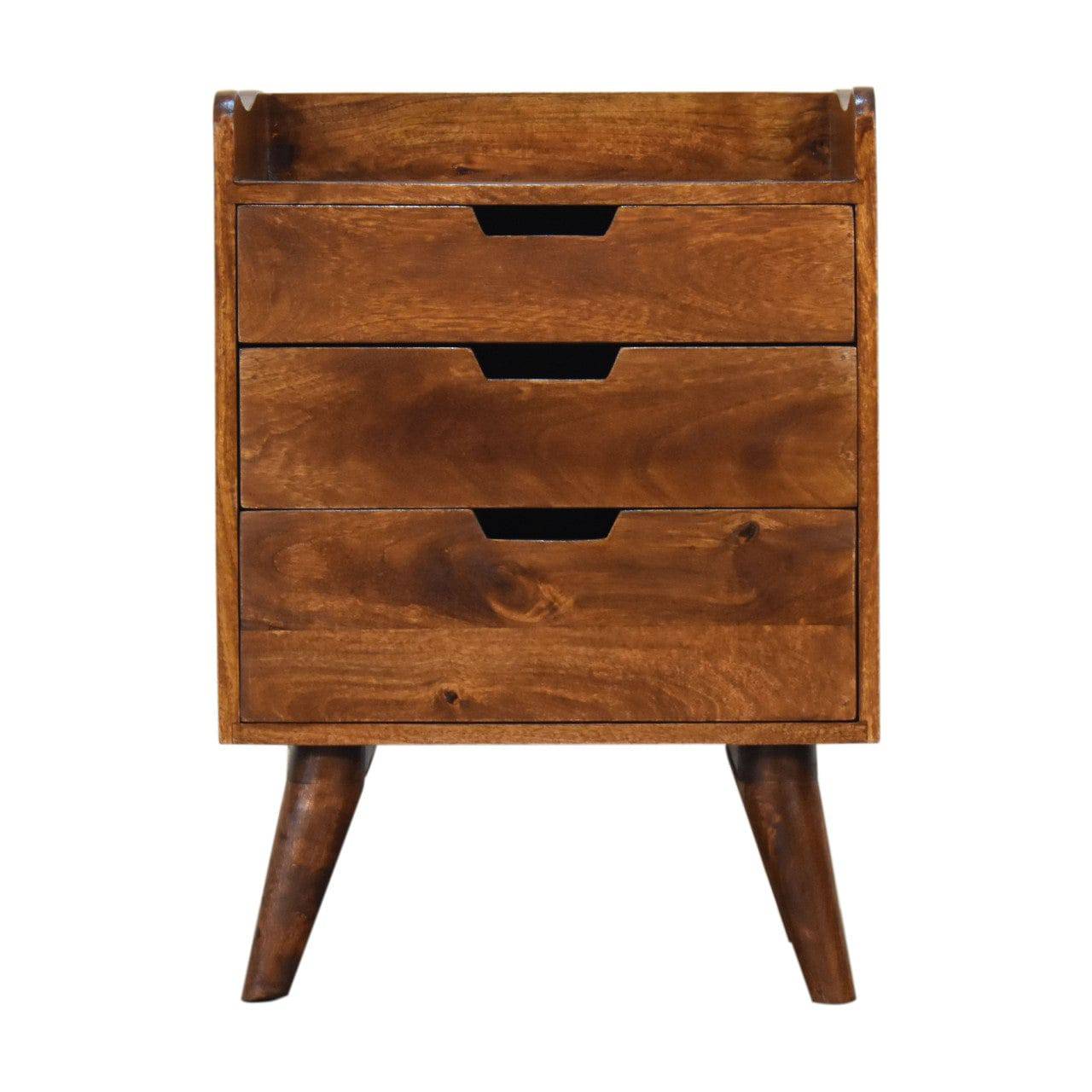 Chestnut Gallery Back Bedside by Artisan Furniture - Price Crash Furniture