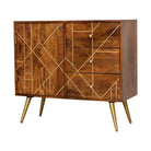 Chestnut Gold Inlay Abstract Sideboard by Artisan Furniture - Price Crash Furniture