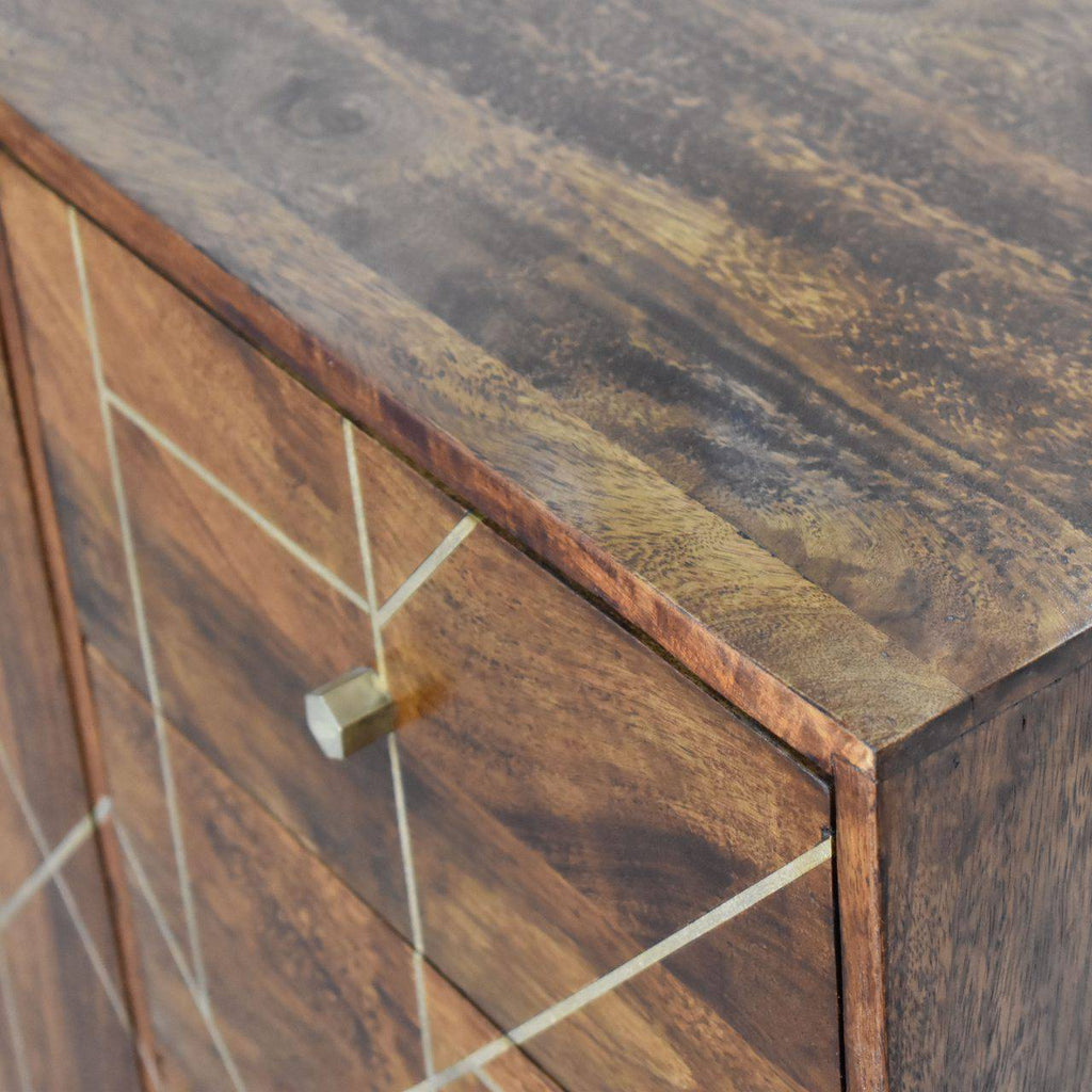Chestnut Gold Inlay Abstract Sideboard by Artisan Furniture - Price Crash Furniture