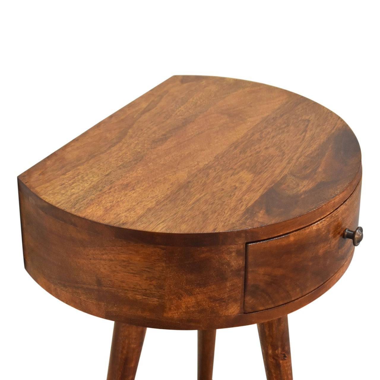 Chestnut Semi Circle Bedside by Artisan Furniture - Price Crash Furniture