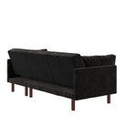 Clair Sprung Seat Sectional Sofa Bed in Black Velvet by Dorel - Price Crash Furniture