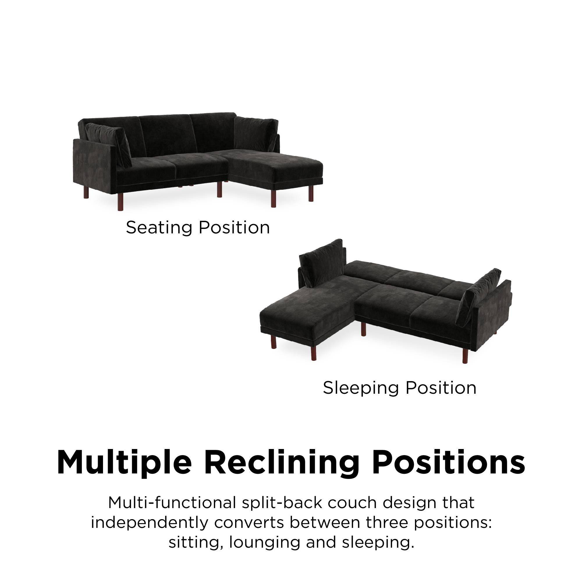 Velvet reclining store sectional