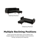 Clair Sprung Seat Sectional Sofa Bed in Black Velvet by Dorel - Price Crash Furniture