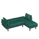 Clair Sprung Seat Sectional Sofa Bed in Green Velvet by Dorel - Price Crash Furniture