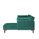 Clair Sprung Seat Sectional Sofa Bed in Green Velvet by Dorel - Price Crash Furniture