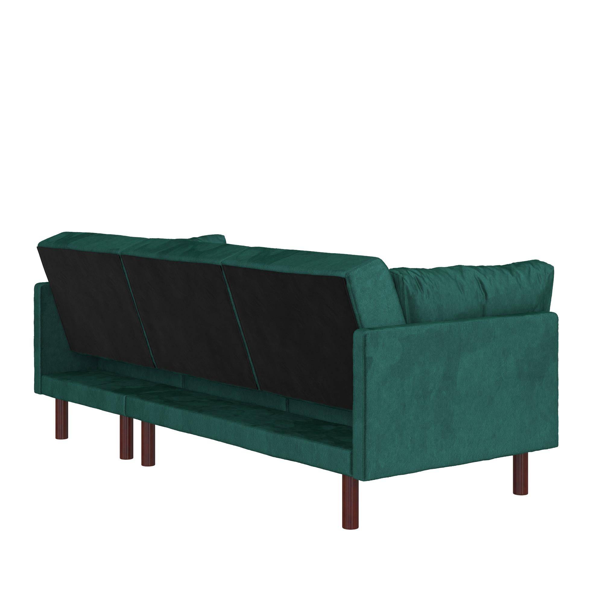 Clair Sprung Seat Sectional Sofa Bed in Green Velvet by Dorel - Price Crash Furniture