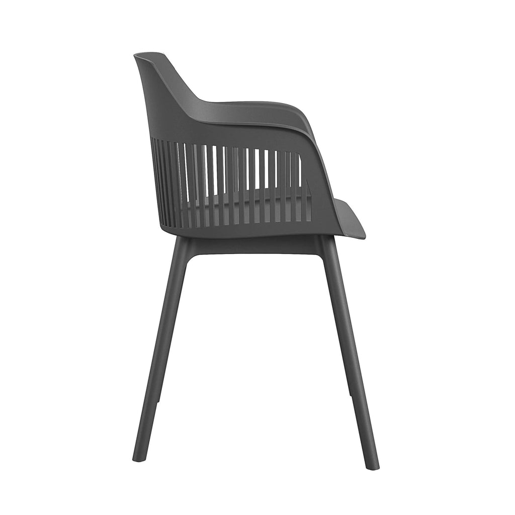 COSMOLIVING Camelo Resin Dining Chairs 2PK Black - Price Crash Furniture