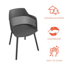 COSMOLIVING Camelo Resin Dining Chairs 2PK Black - Price Crash Furniture