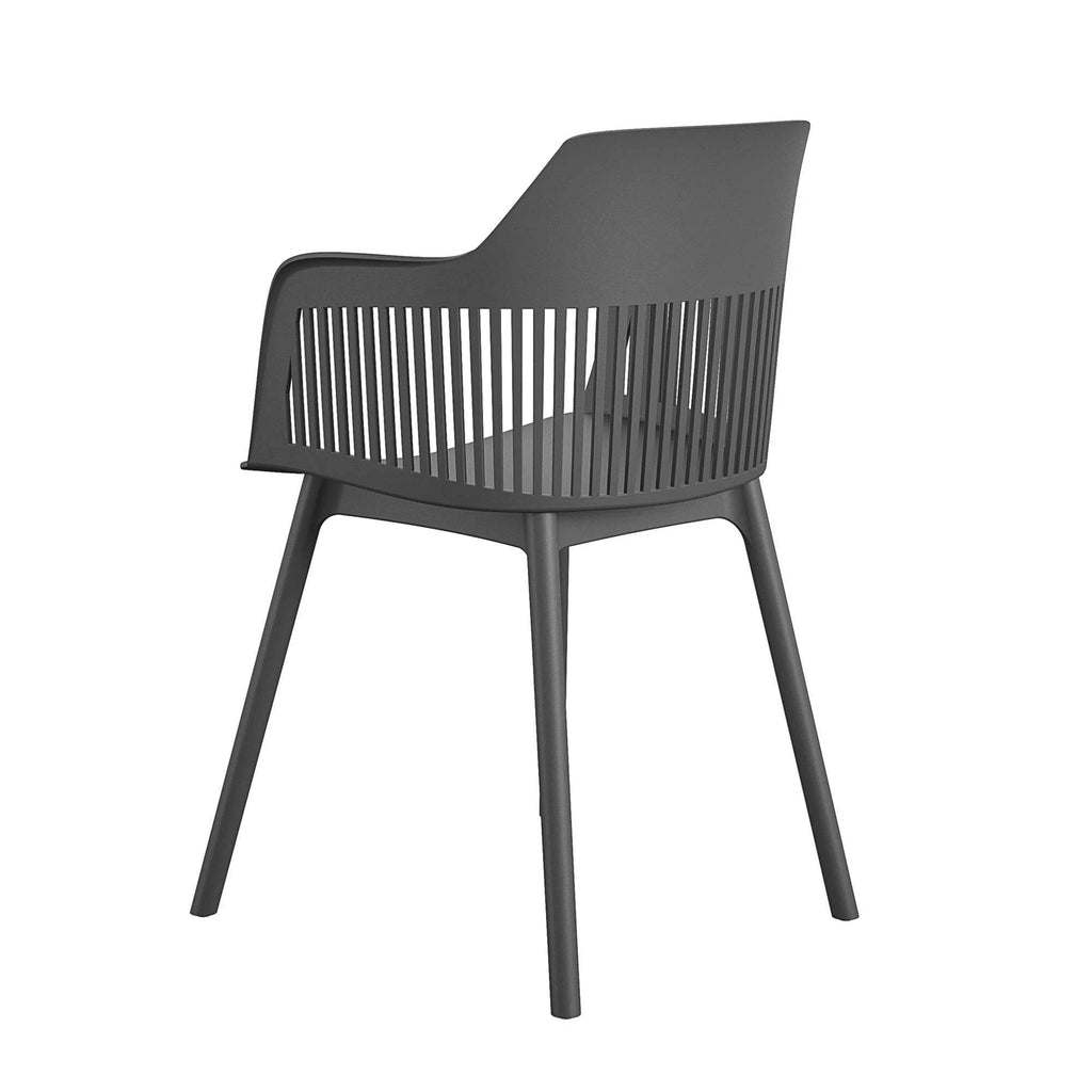 COSMOLIVING Camelo Resin Dining Chairs 2PK Black - Price Crash Furniture