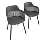 COSMOLIVING Camelo Resin Dining Chairs 2PK Black - Price Crash Furniture