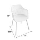 COSMOLIVING Camelo Resin Dining Chairs 2PK White - Price Crash Furniture