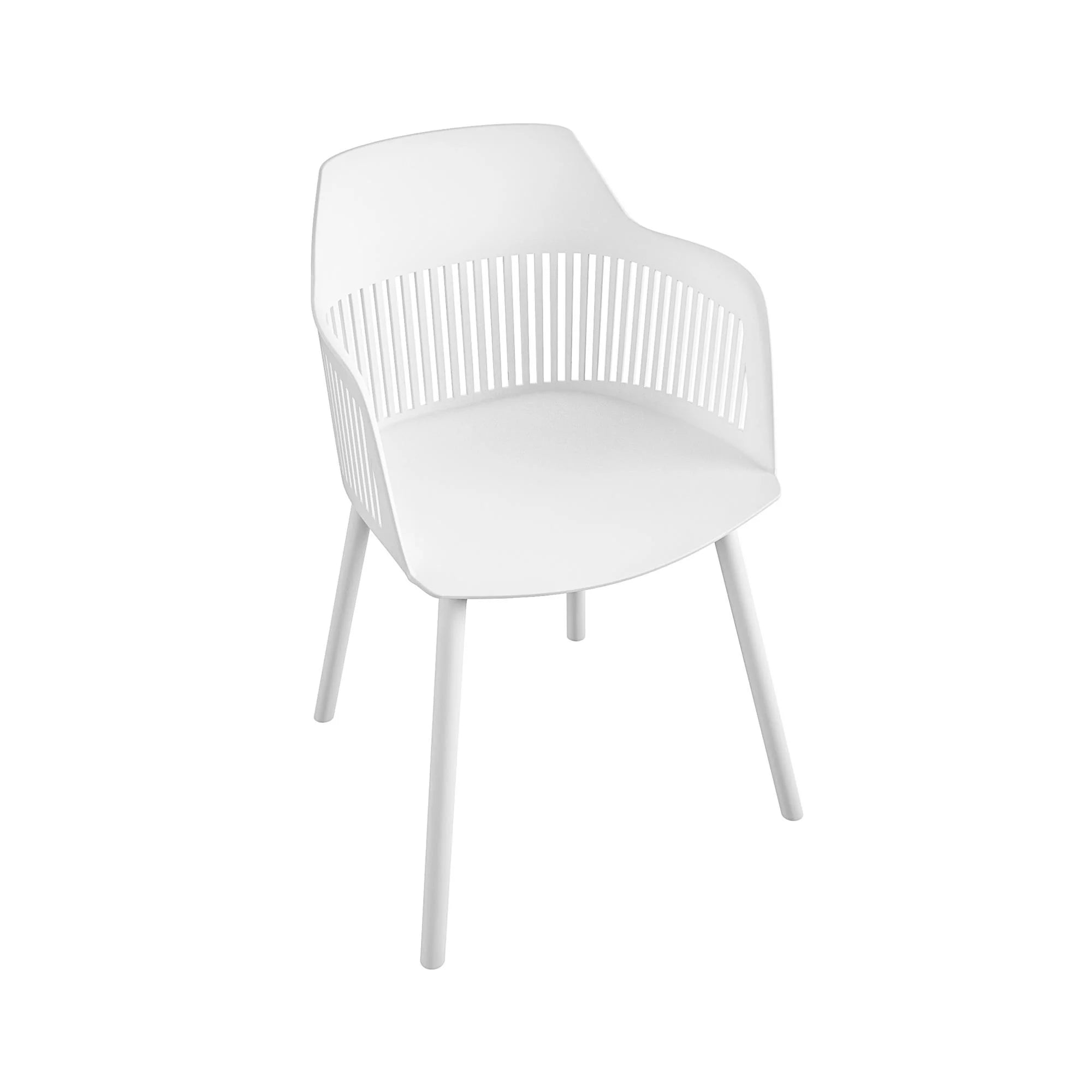 COSMOLIVING Camelo Resin Dining Chairs 2PK White - Price Crash Furniture