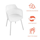 COSMOLIVING Camelo Resin Dining Chairs 2PK White - Price Crash Furniture