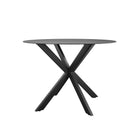 COSMOLIVING Circi Dining Glass Table - Black and Charcoal - Price Crash Furniture