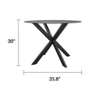 COSMOLIVING Circi Dining Glass Table - Black and Charcoal - Price Crash Furniture