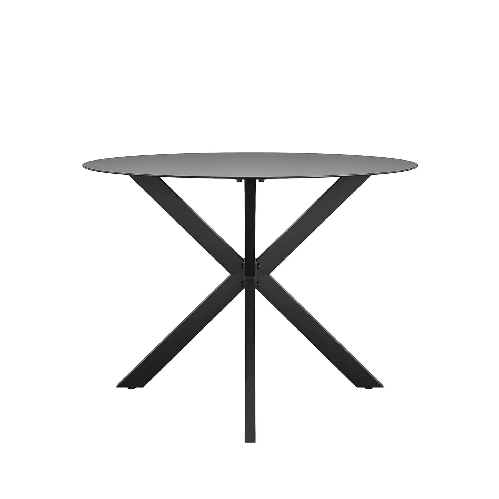 COSMOLIVING Circi Dining Glass Table - Black and Charcoal - Price Crash Furniture