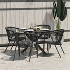 COSMOLIVING Circi Dining Glass Table - Black and Charcoal - Price Crash Furniture