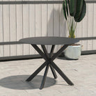 COSMOLIVING Circi Dining Glass Table - Black and Charcoal - Price Crash Furniture