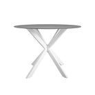 COSMOLIVING Circi Dining Glass Table Black and White - Price Crash Furniture