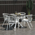 COSMOLIVING Circi Dining Glass Table Black and White - Price Crash Furniture